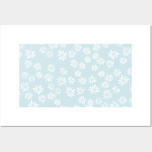 Ditsy White Daisies Wall Art by kathleenabruce